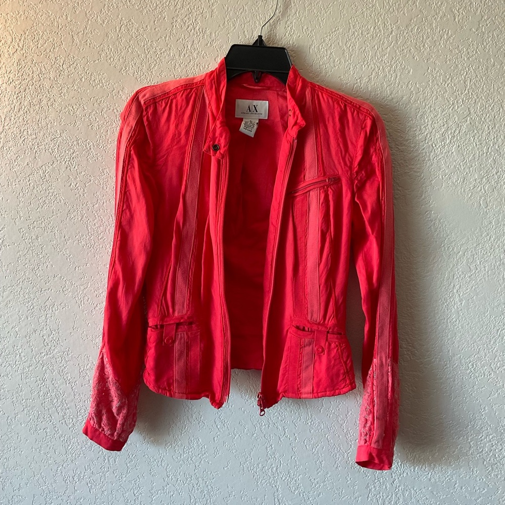 Armani Exchange Fitted Jacket Womens Red
